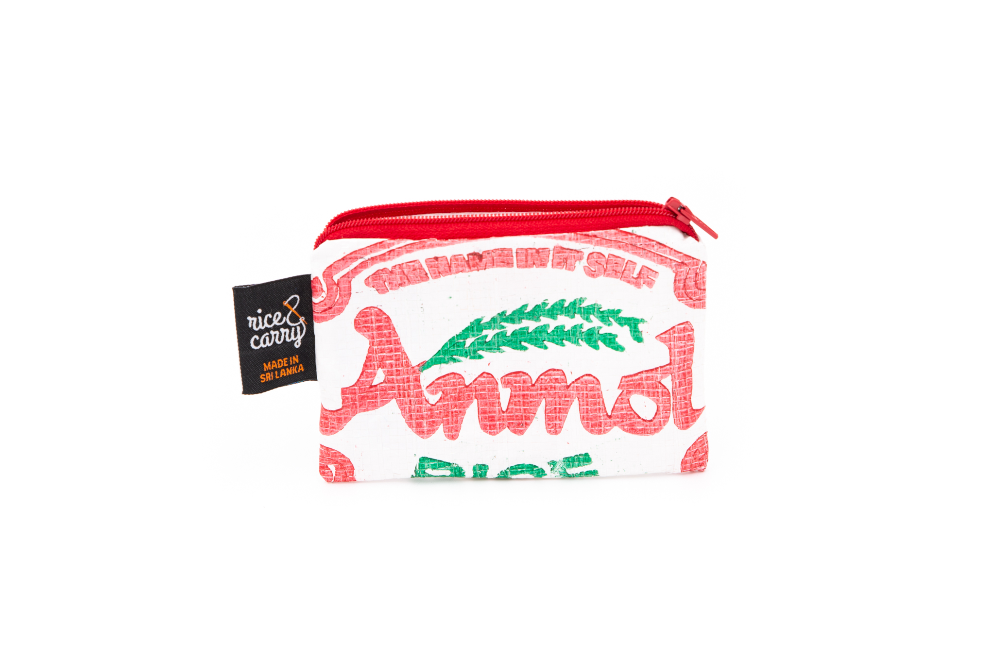 Farverig Mini Pung af Upcyclede Rissække fra Rice & Carry
