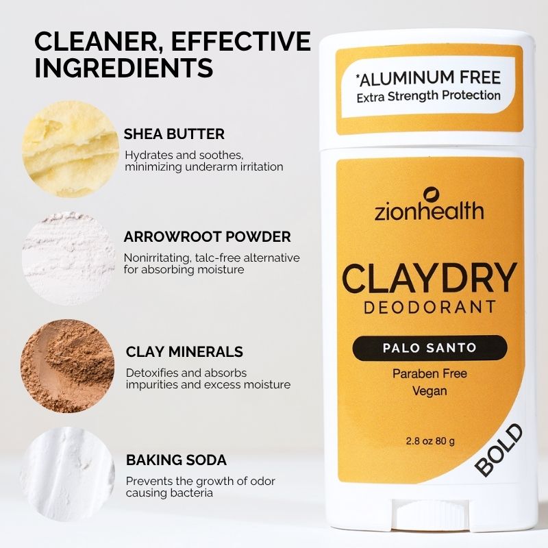 Zionhealth Bio Claydry Deodorant Palo Santo