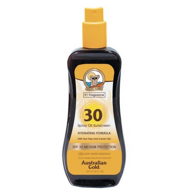 Australian Gold Spray Oil Sunscreen Carrot Tea Tree Oils Spf 30 237 Ml
