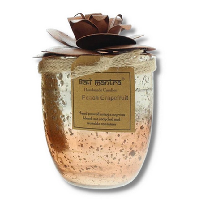 Bali Mantra Camellia Glass Cobber Duftlys Peach Grape 500 G