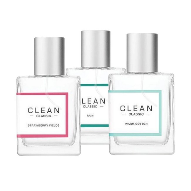 Clean Perfume Trio Xmas Warm Cotton Rain Strawberry Fields 3 X 30 Ml