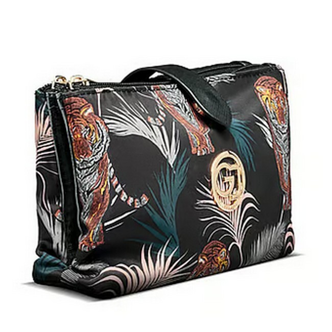 Gillian Jones Makeup Pung Sort Tigre Palme Print