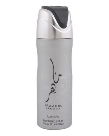Lattafa Perfumes   Maahir Legacy Deodorant   Body Spray   200 Ml