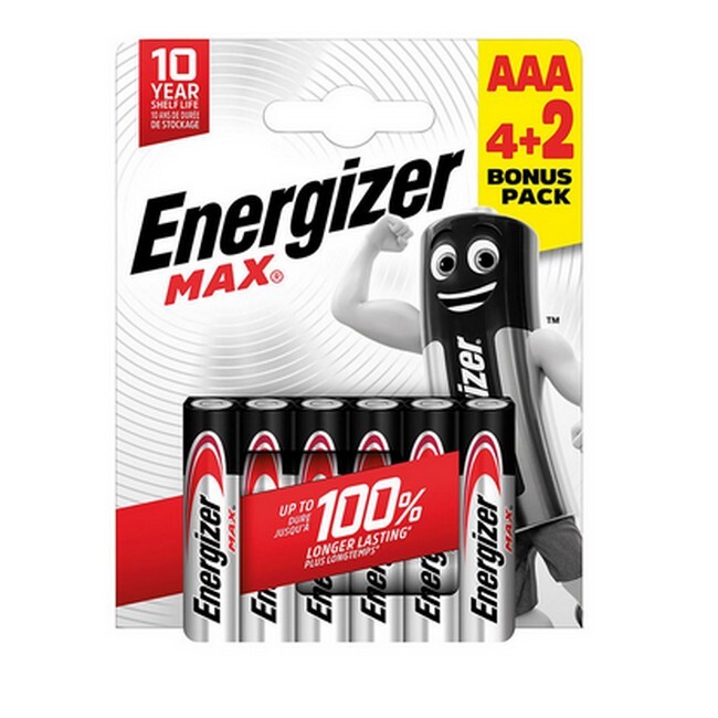 Mix Energizer Max Power Lr03 Aaa Batterier 6 Stk