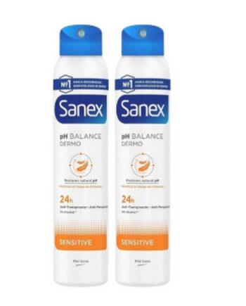 Sanex   Dermo Sensitive Ph Balance Deodorant Spray   2 X 200 Ml