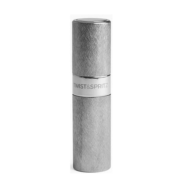 Twist Spritz Perfume Refill Spray Brushed Gunmetal Silver 8 Ml