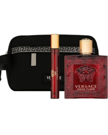 Versace   Eros Flame Eau De Parfum Sæt 100 Ml   Travel Spray   Taske