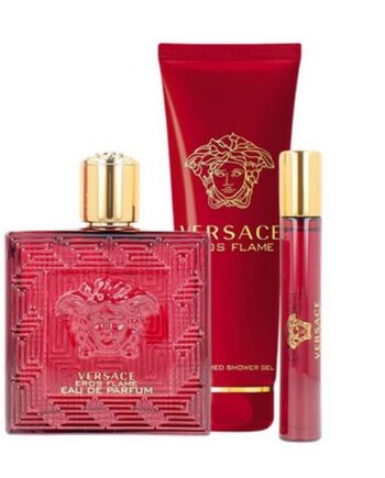 Versace   Eros Flame Sæt   100 Ml Edp   10 Ml Travel Spray   Shower Gel