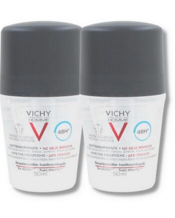 Vichy   Homme Antiperspirant Deo Roll On 48h Duo   2 X 50 Ml
