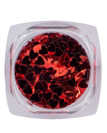 Glitter   Rød Hjerteformet