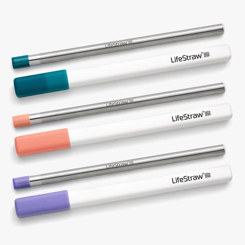 Lifestraw Sip Sugerør 3 Pak Laguna Apricot Pink Og Thistle