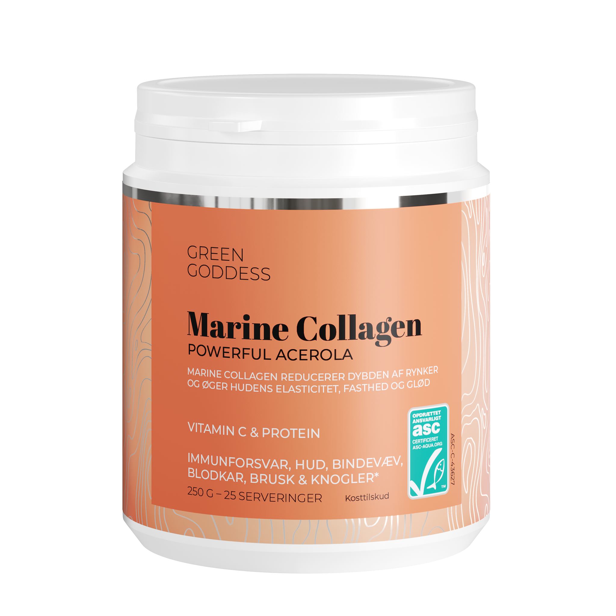 Powerful Acerola Marine Collagen Inkl C Vitamin Og Protein 250 G