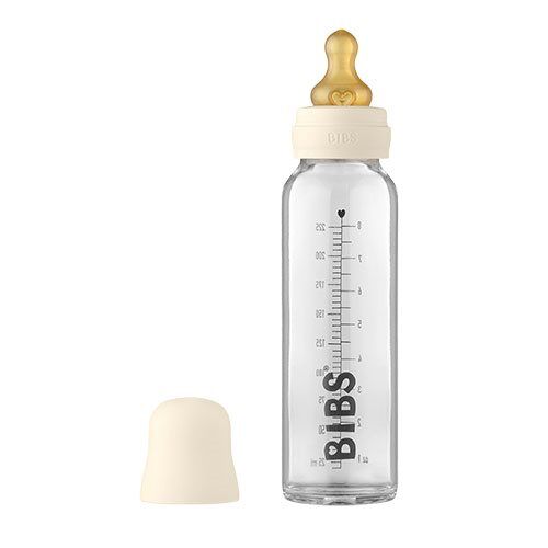 Bibs Baby Glass Bottle Complete Set Latex 225ml Ivory 1 Stk