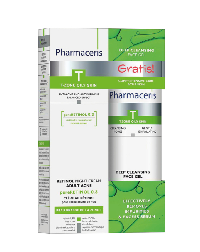 Pharmaceris Sampak T 2 Full Str Produkt Retinol Natcreme 40ml En Gratis Antibakterial Rensegel 190ml