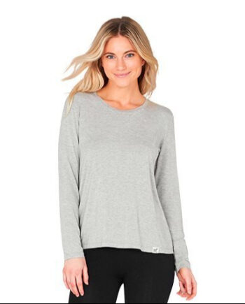 Boody Women S Long Sleeve Round Neck T Shirt Grå Str  M