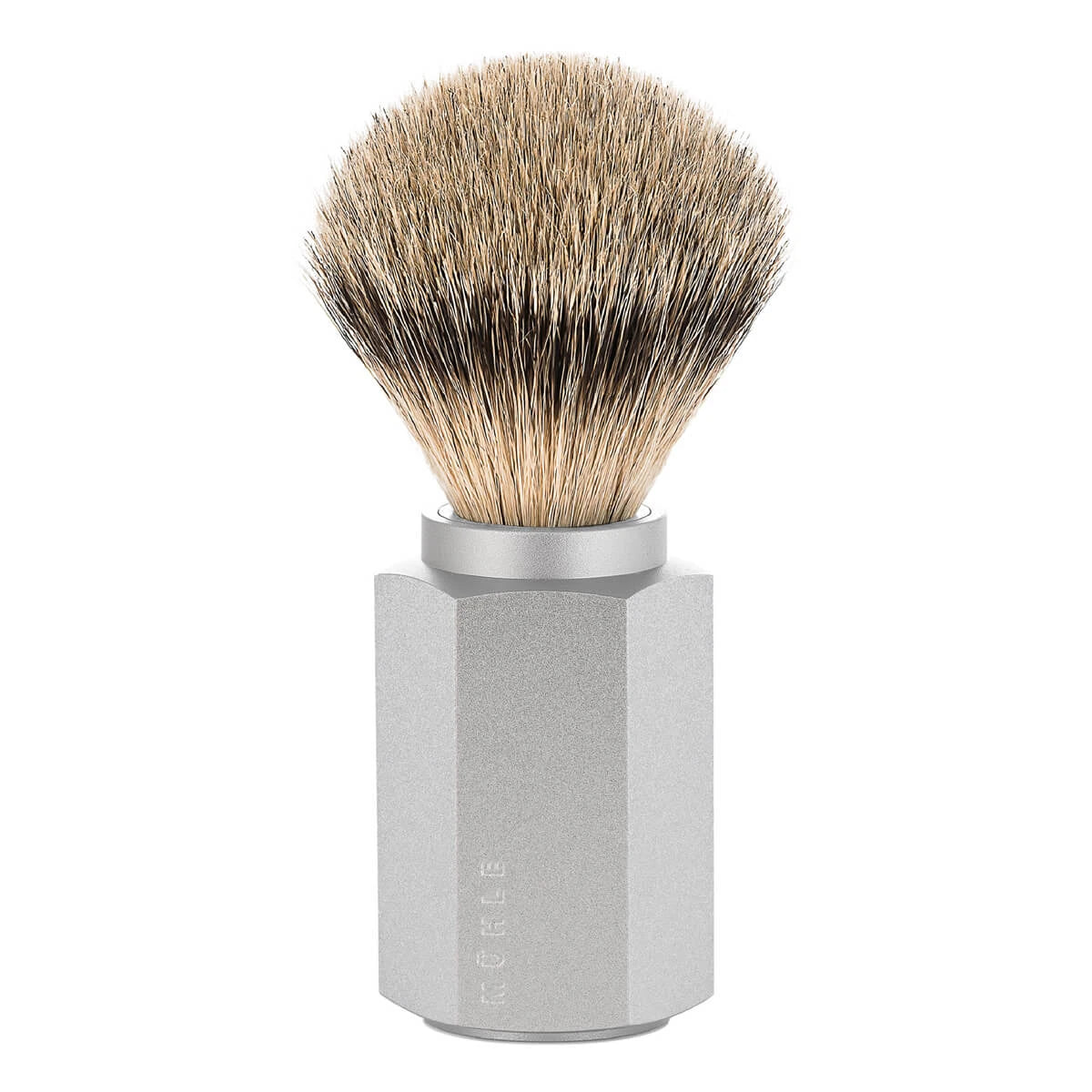 M? Hle Shaving Mark Braun Silvertip Badger Barberkost  21 Mm  Hexagon  Sølv Aluminum