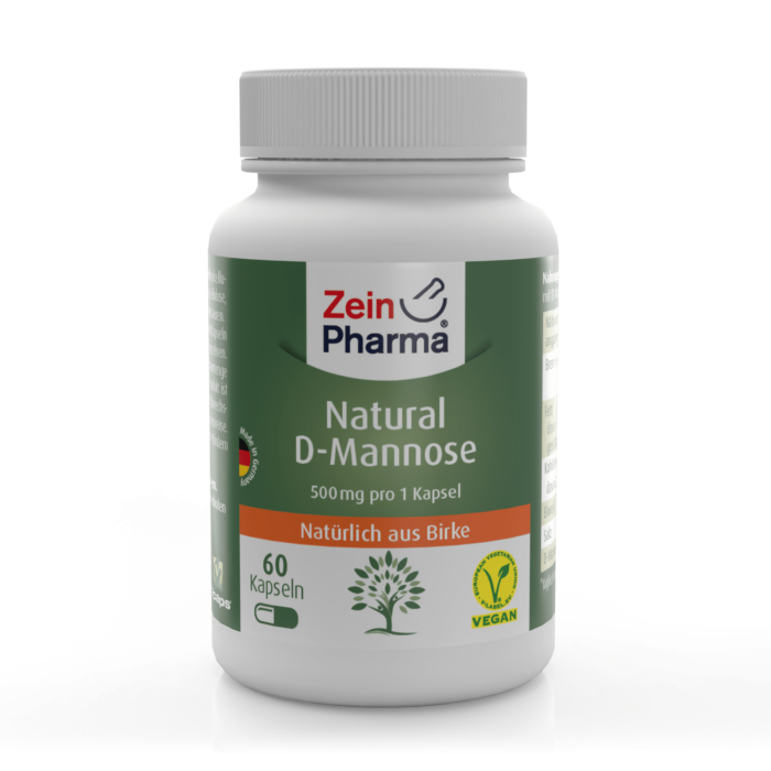 Zein Pharma Natural D Mannose 500 Mg 160 Vegetabilske Kapsler
