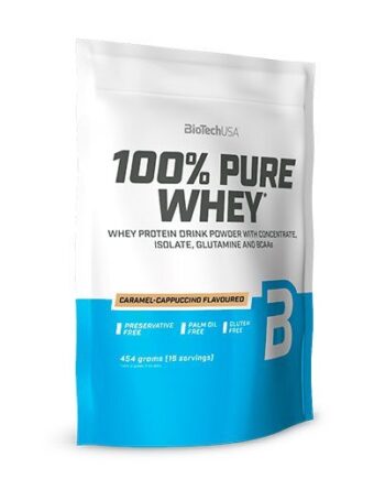 Biotech  100  Pure Whey Protein Pulver Caramel Cappuccino  454g