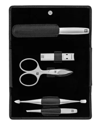 Zwilling Manicuresæt  5 Dele  Klik Luk Etui  Sort Læder