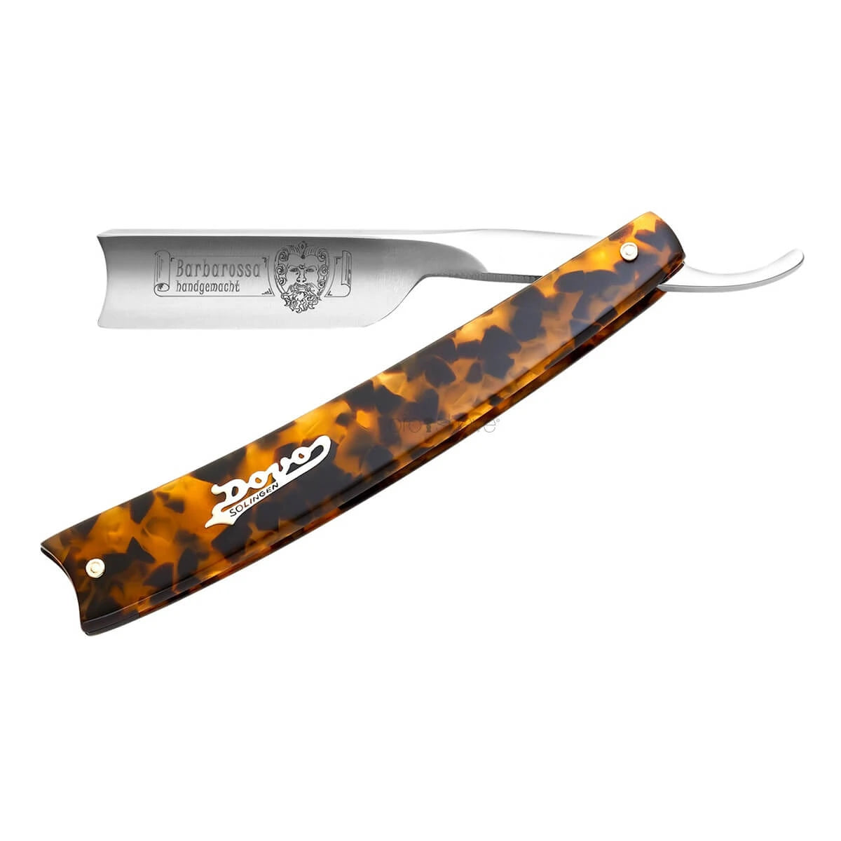 Dovo Solingen Straight Razor 5 8 Spanish Point Barbarossa Kort Imit Skildpaddeskjold