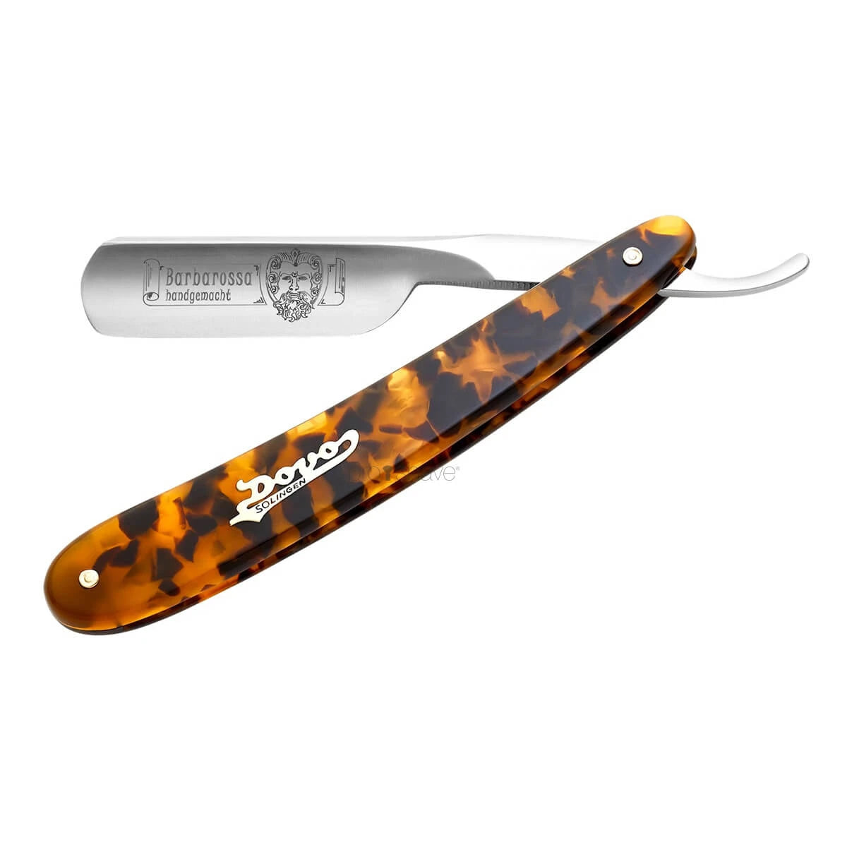Dovo Solingen Straight Razor 5 8 Round Nose Barbarossa Kort Imit Skildpaddeskjold