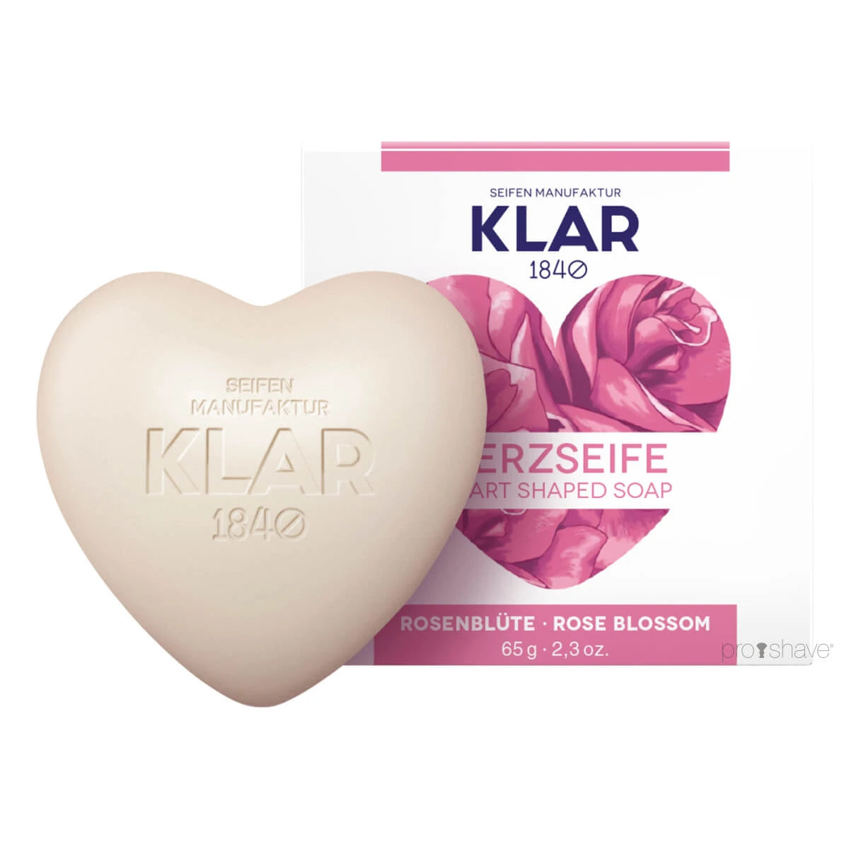 Klar Seifen Hjerteformet Sæbe  Rose  65 Gr