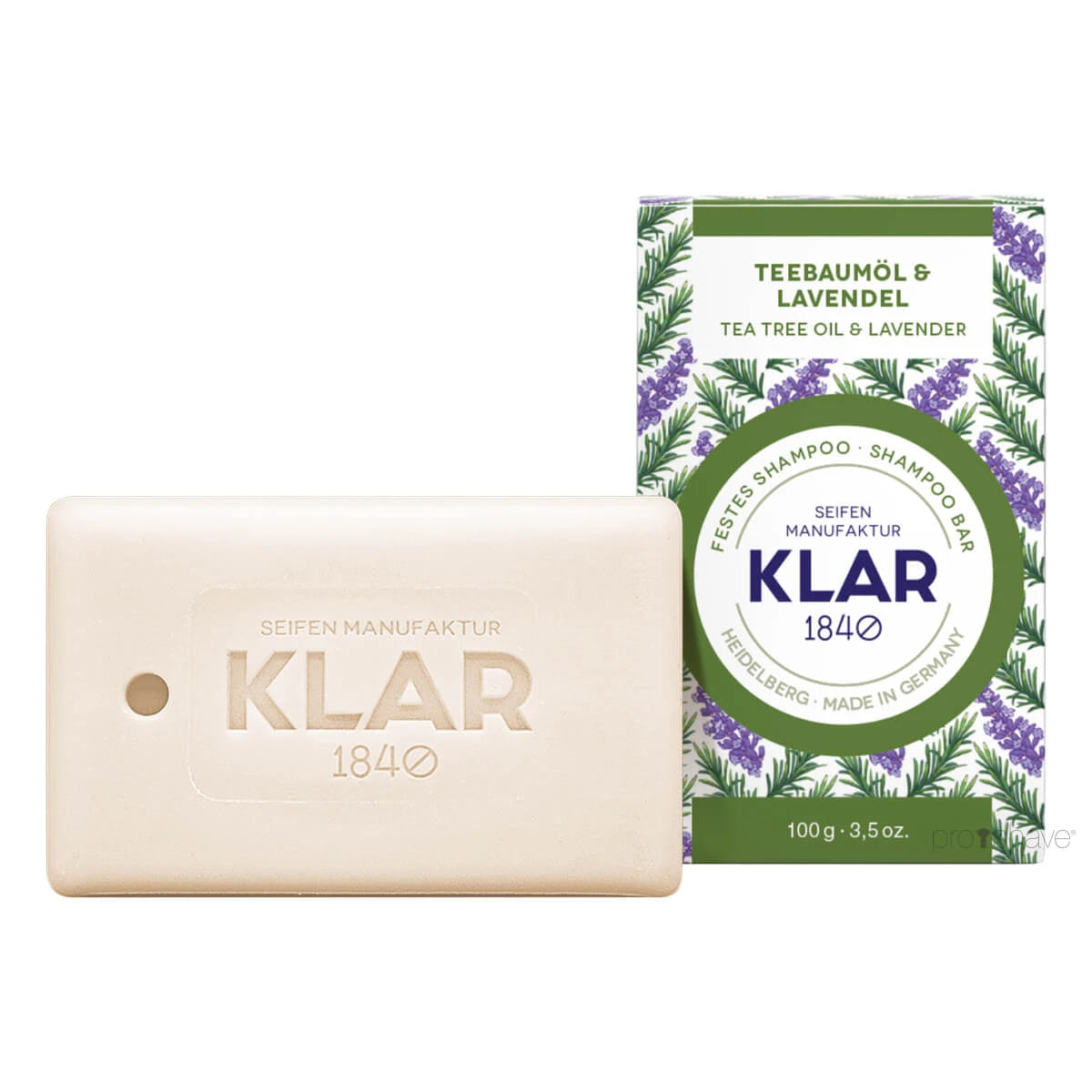 Klar Seifen Shampoo Bar Tea Tree Oil Lavendel 100 Gr