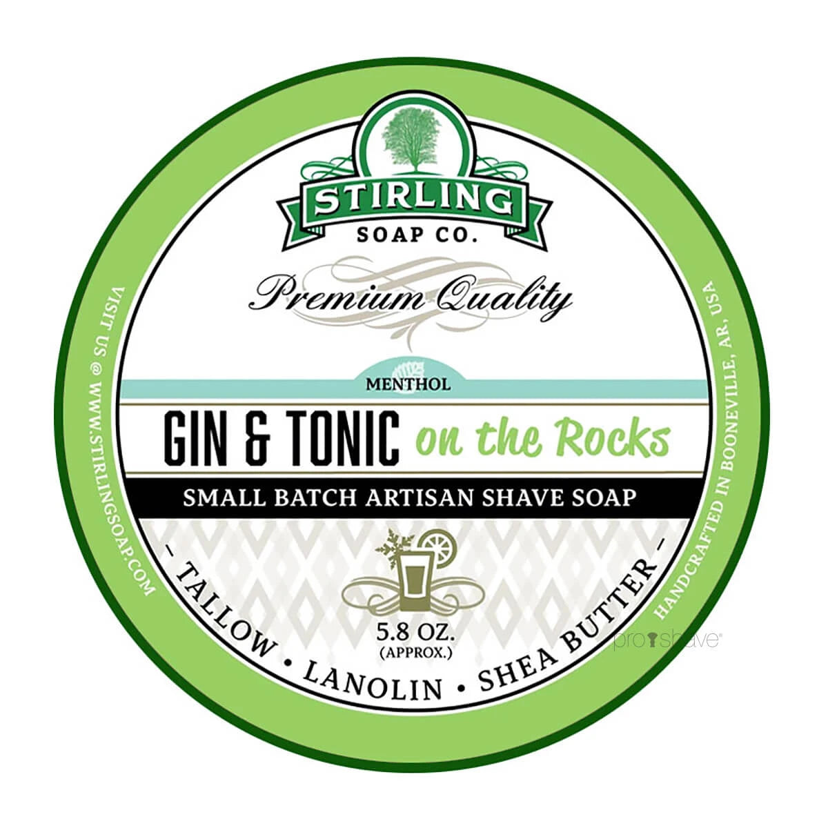 Stirling Soap Company Barbersæbe  Gin   Tonic On The Rocks  170 Ml