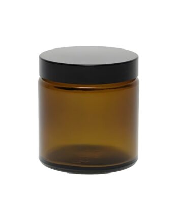 120 Ml  Brun Glas Bøtte M  Sort Låg