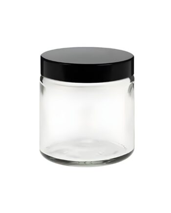 120 Ml  Klar Glas Bøtte M  Sort Låg