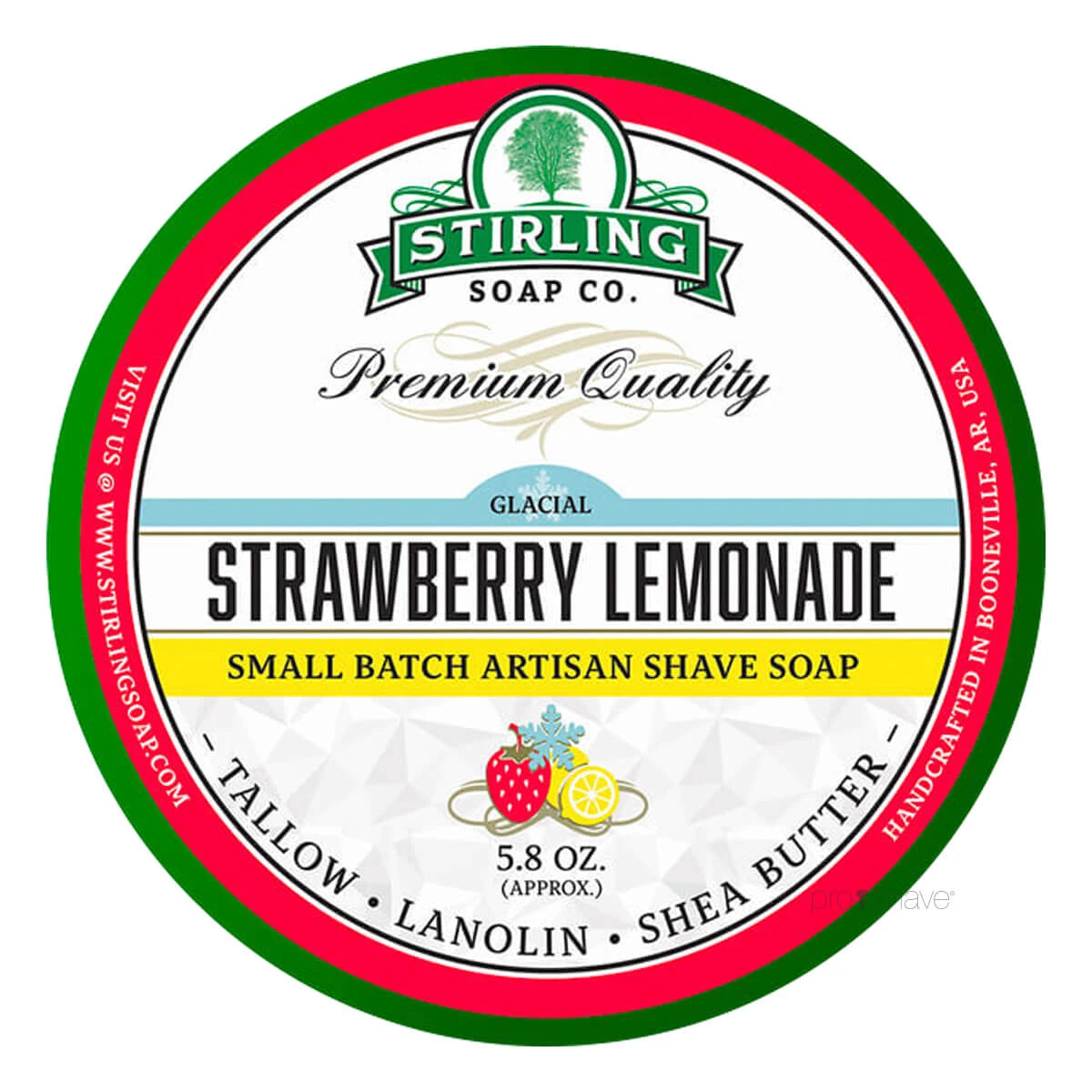 Stirling Soap Company Barbersæbe Glacial Strawberry Lemonade 170 Ml