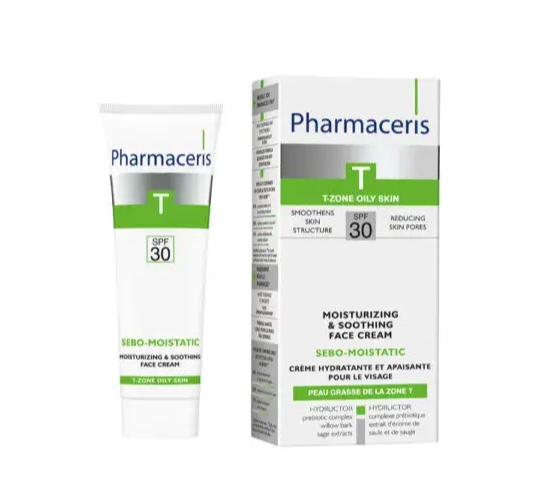 Pharmaceris T Sebomat Moistatic  Fugtgivende Og Beroligende Dagcreme Spf 30  50ml