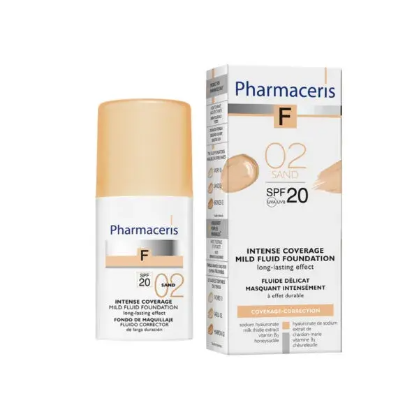 Pharmaceris F Intensivt Dækkende Foundation Spf20  Sand 02  30ml