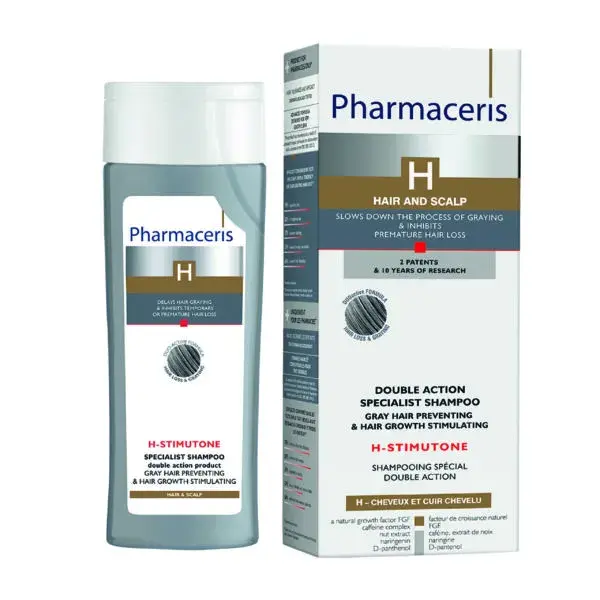 Pharmaceris H Stimutone Professional Shampoo  Double Action Product  Gray Hair Preventing   Hair Growth Stimulating  125ml