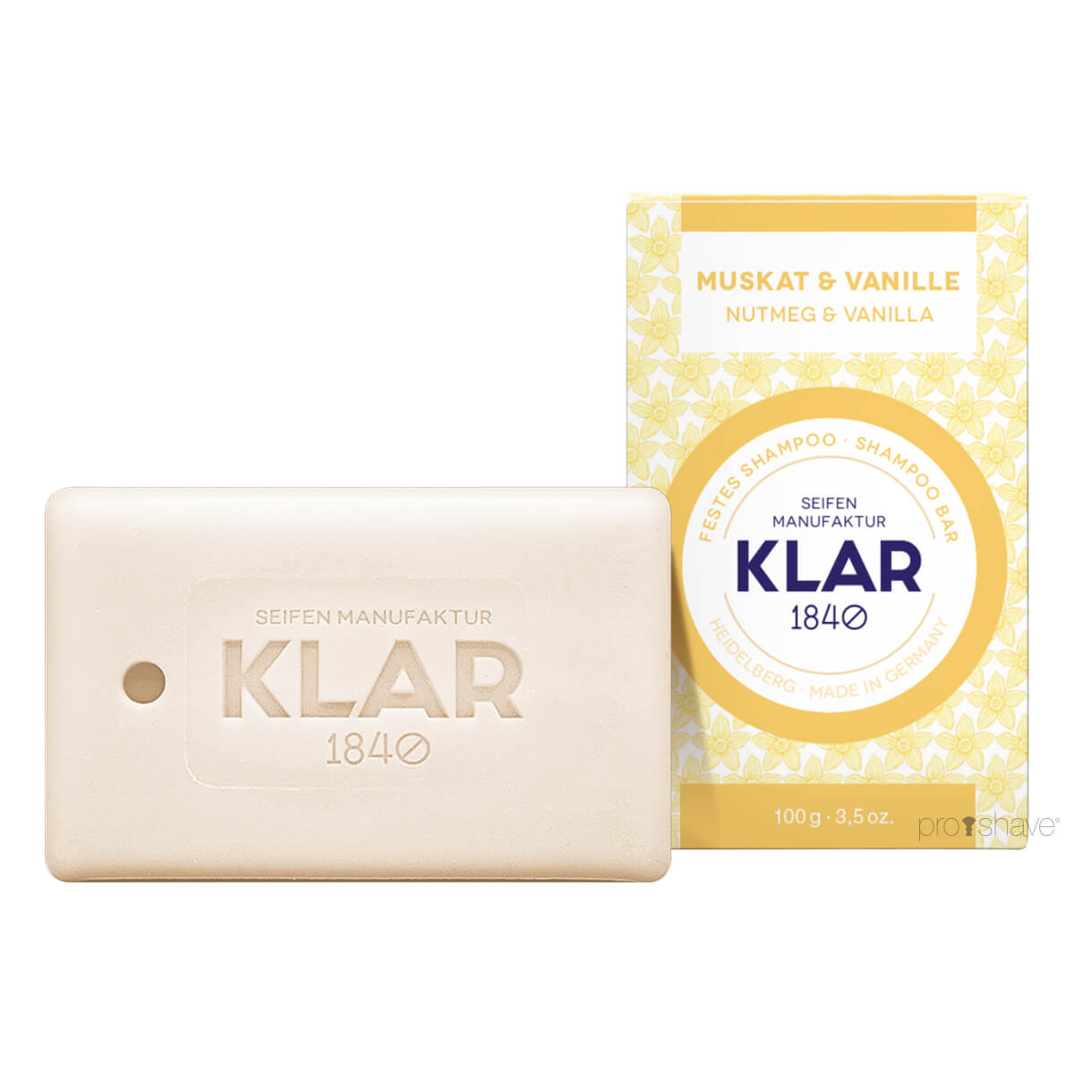 Klar Seifen Shampoo Bar Muskatnød Vanilje 100 Gr