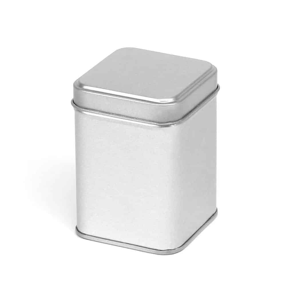 Firkantet Blikdåse 200 Ml Metal Bøtte 60x60x83 Mm  Lakbelagt  Stabelbar   Hedenhus   Egnet Til Cremer Og Tørvarer