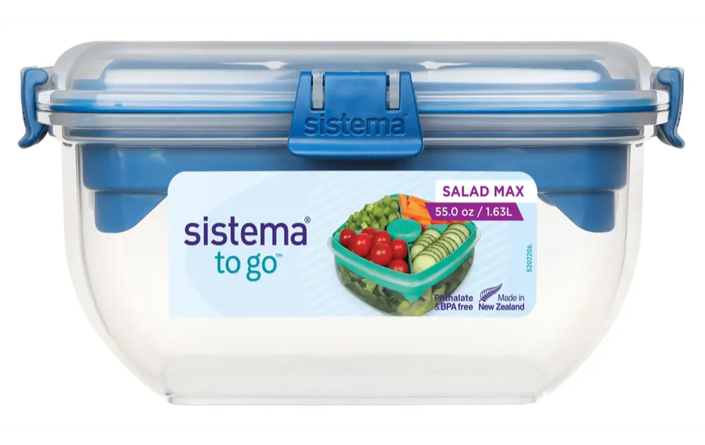 Sistema Salad Max To Go  Ocean Blue  1 63l