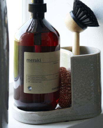 Meraki Børste  Og Sæbeholder Datura Skallegrå  W: 18 Cm  H: 12 7 Cm