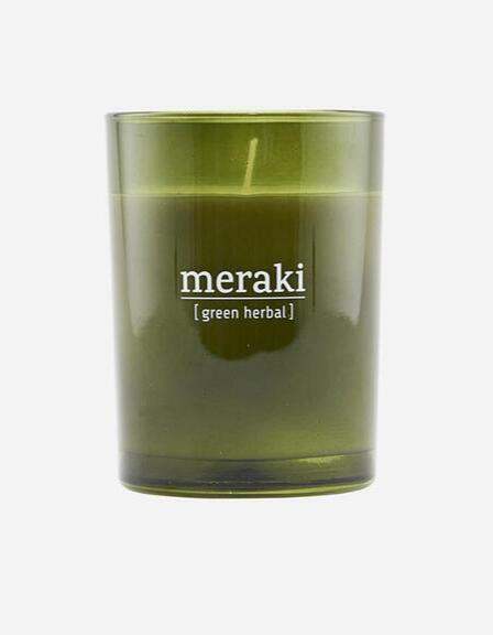 Meraki Duftlys Green Herbal  H: 10 5 Cm  Dia: 8 Cm