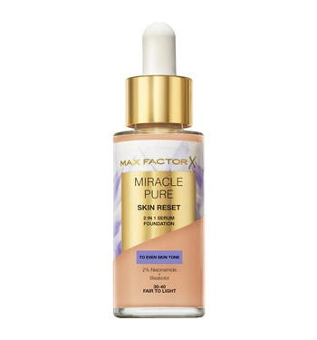 Max Factor Miracle Pure Skin Reset 2 In 1 Serum Foundation 30 40 Fair To Light 30 Ml