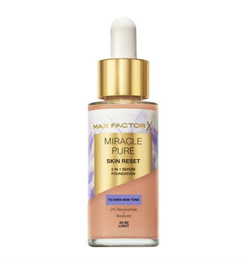 Max Factor Miracle Pure Skin Reset 2 In 1 Serum Foundation 40 60 Light 30 Ml