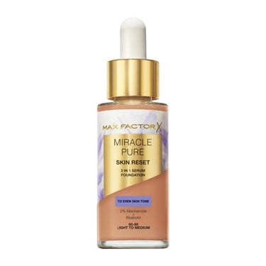 Max Factor Miracle Pure Skin Reset 2 In 1 Serum Foundation 60 80 Light To Medium 30 Ml
