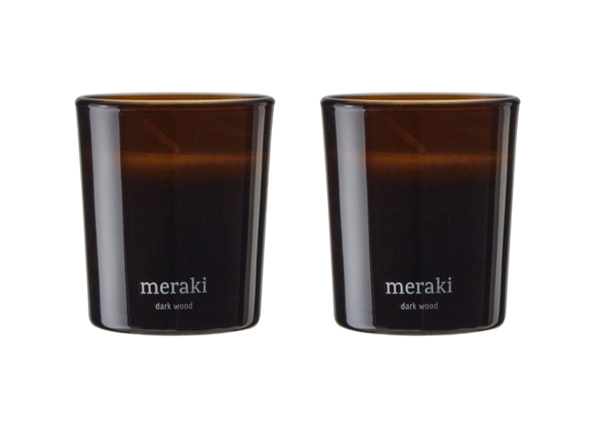Meraki Duftlys  Dark Wood  2 Stk  7cm X 6cm