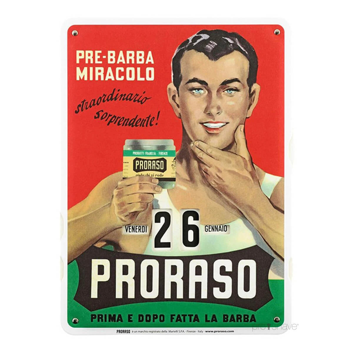 Proraso Kalender Vintage Gino 27 X 37 Cm