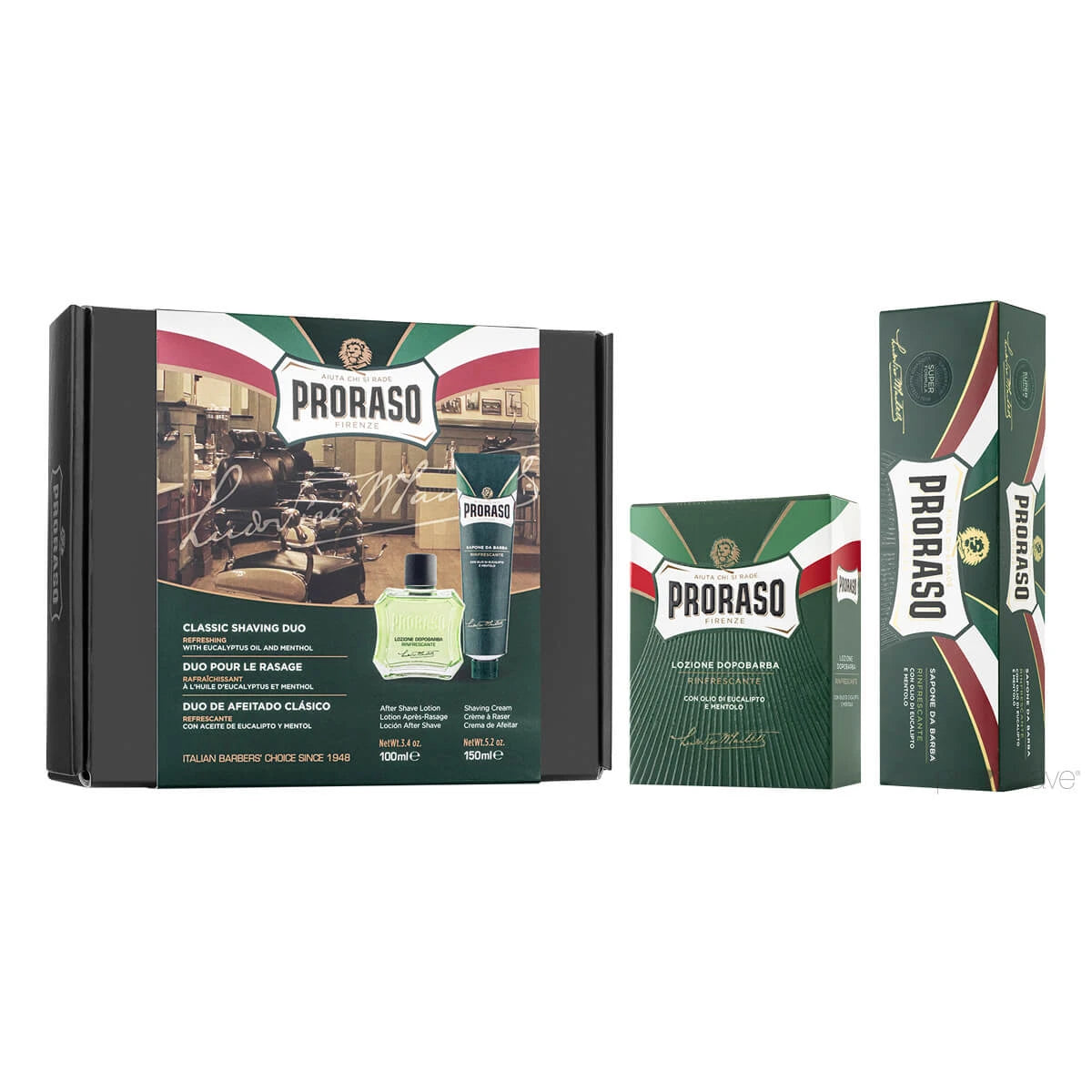 Proraso Gaveæske Duo Pack Barbercreme Aftershave Splash Refresh