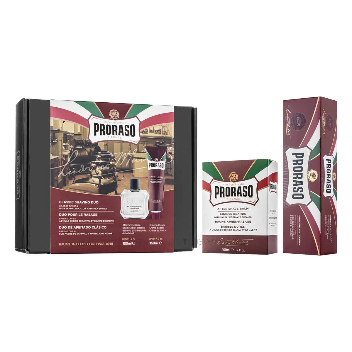 Proraso Gaveæske Duo Pack Barbercreme Aftershave Balm Nourishing