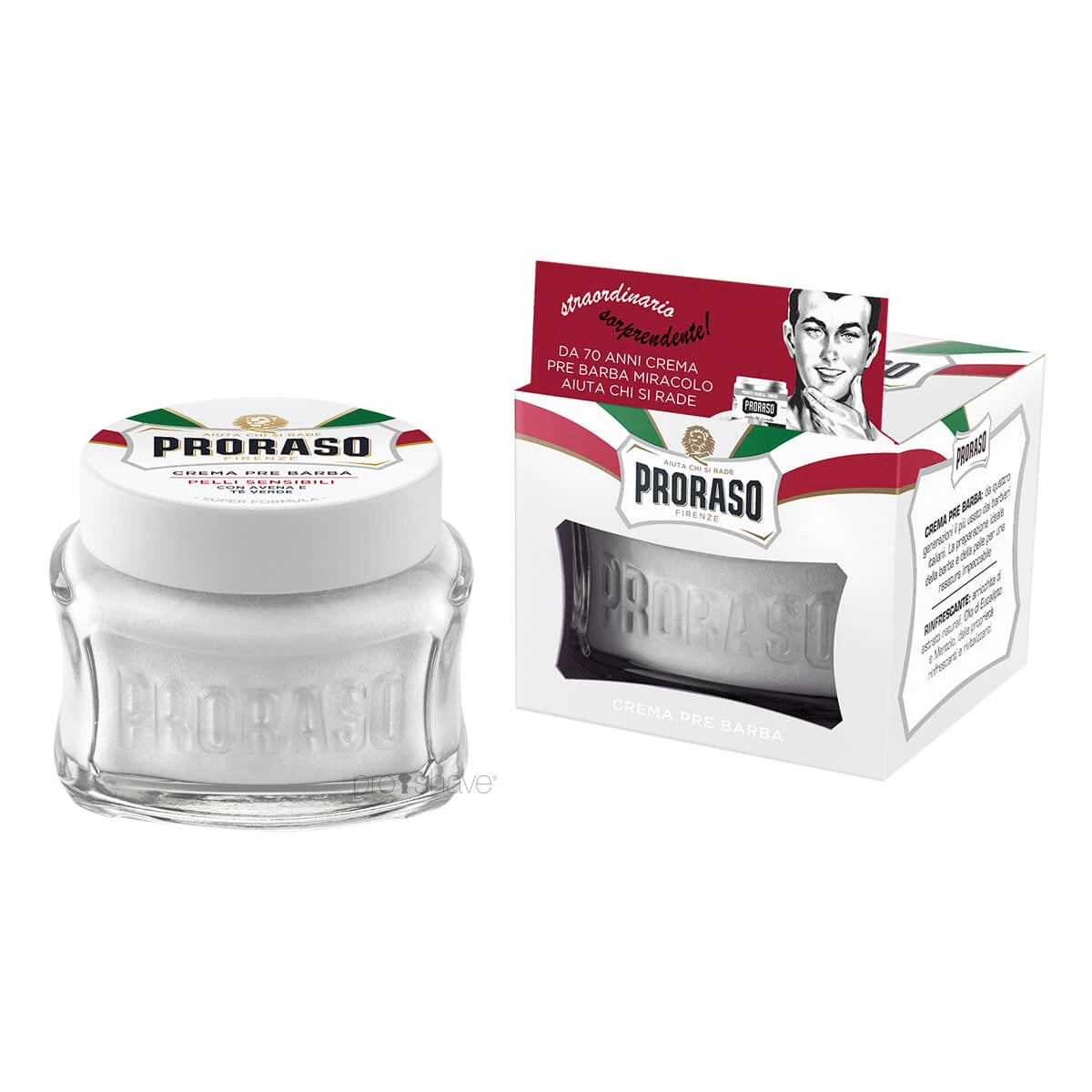 Proraso Preshave Cream   Sensitive  Grøn Te   Havre  100 Ml