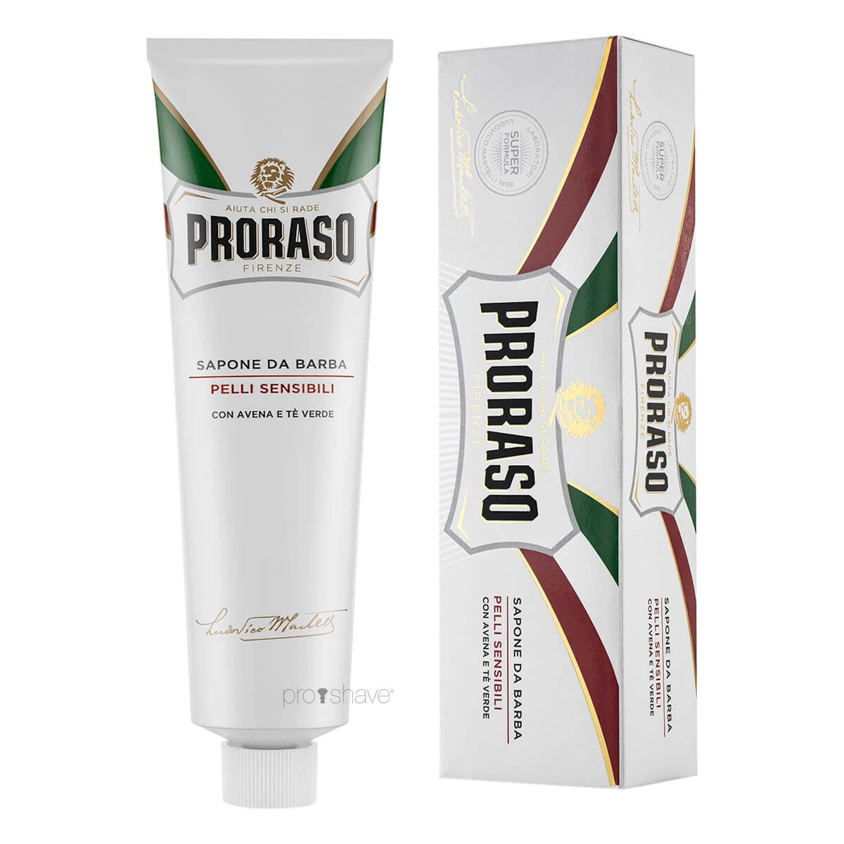Proraso Barbercreme   Sensitive  Grøn Te   Havre  150 Ml