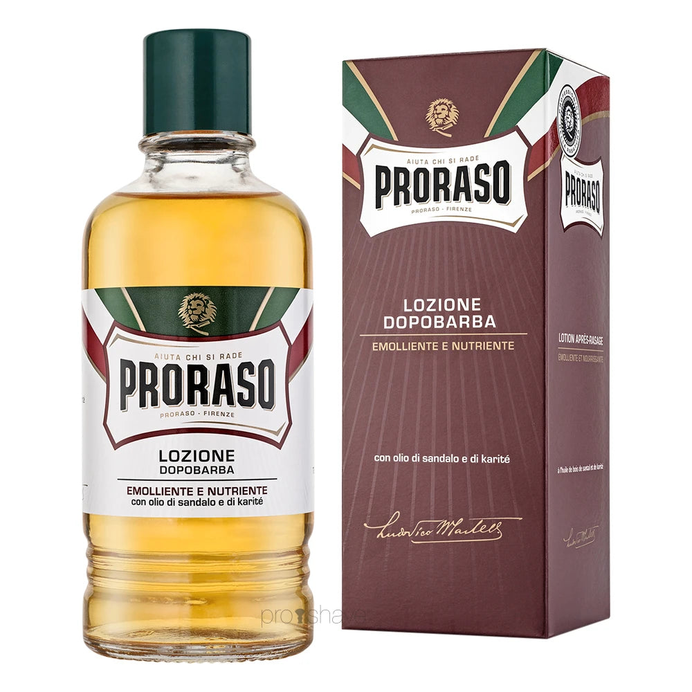 Proraso Aftershave Splash   Nourishing  Sandeltræsolie Og Sheasmør  400 Ml   Salon