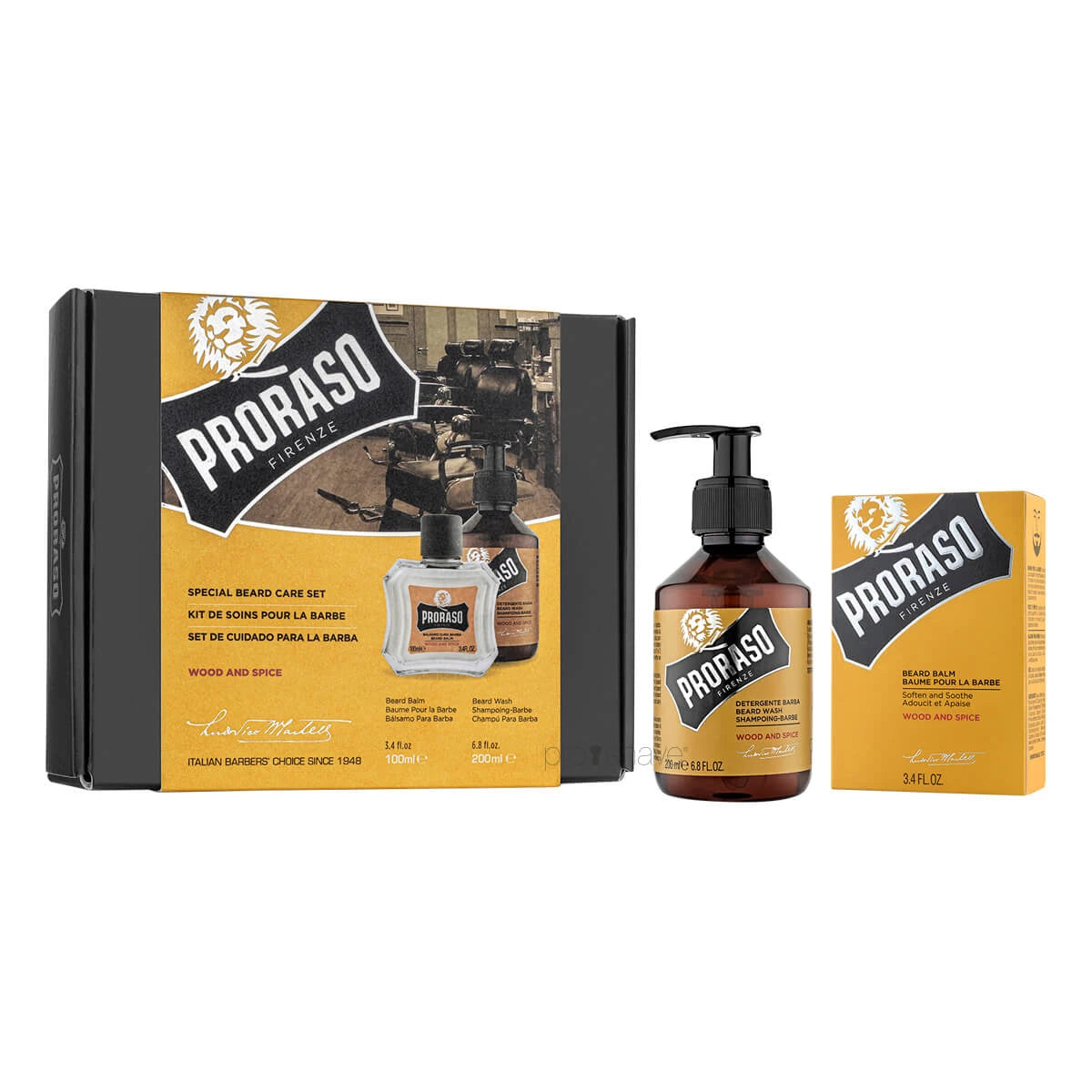 Proraso Gaveæske Duo Pack Skægshampoo Skægbalm Wood Spice
